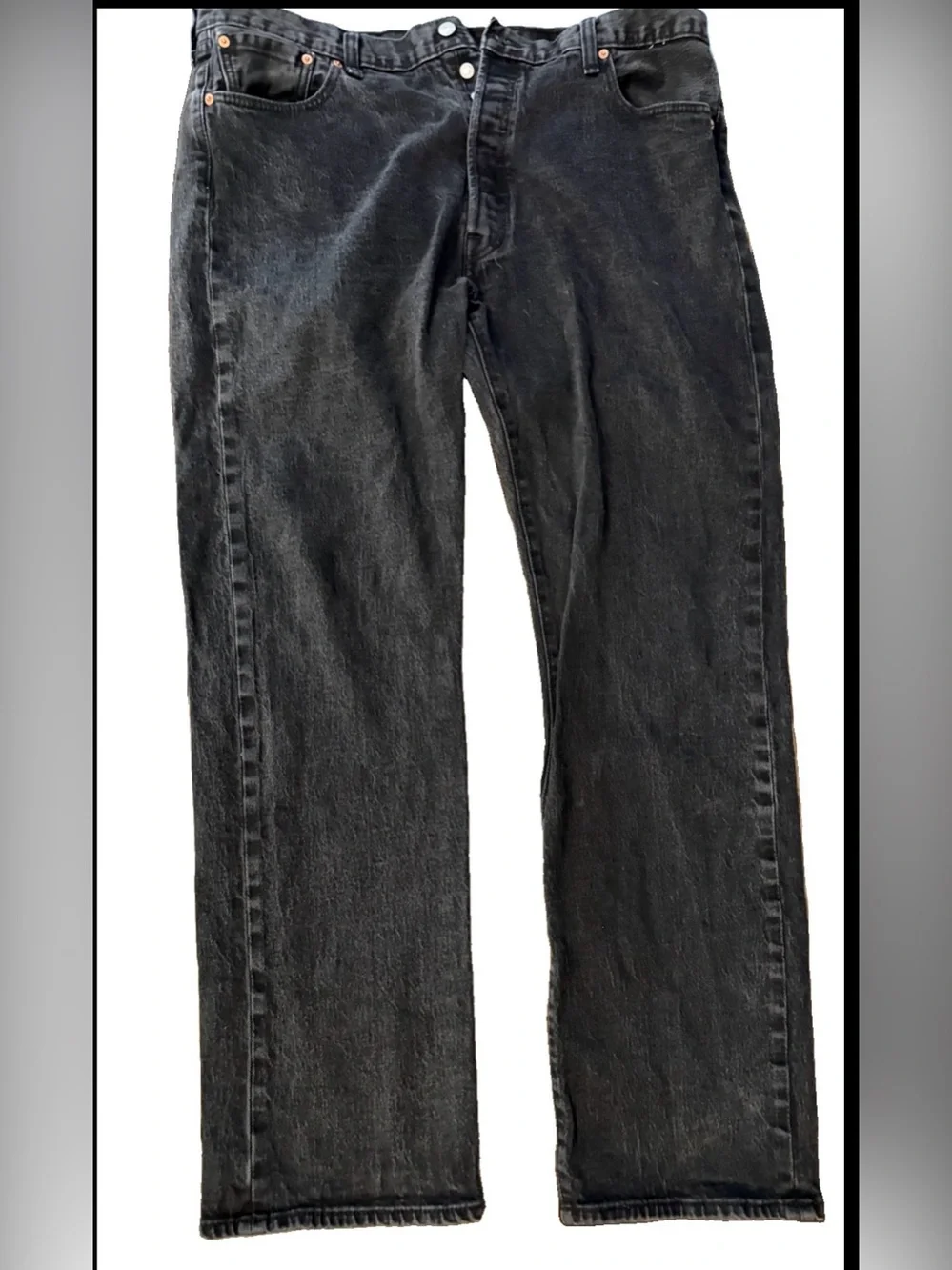 Levi's Men's Premium Straight Leg Button Fly Black Denim Jeans 40x32
